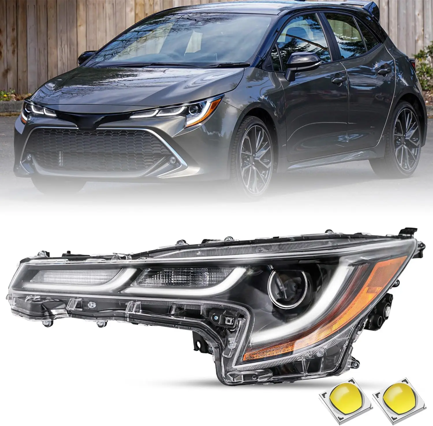 LED DRL Projector Headlight Assembly Fit for 2020 2021 2022 Toyota Corolla SE XLE XSE OEM Headlamp Replacement Left Driver Side
LED DRL Projector Headlight Assembly Fit for 2020 2021 2022 Toyota Corolla SE XLE XSE OEM Headlamp Replacement Left Driver Side