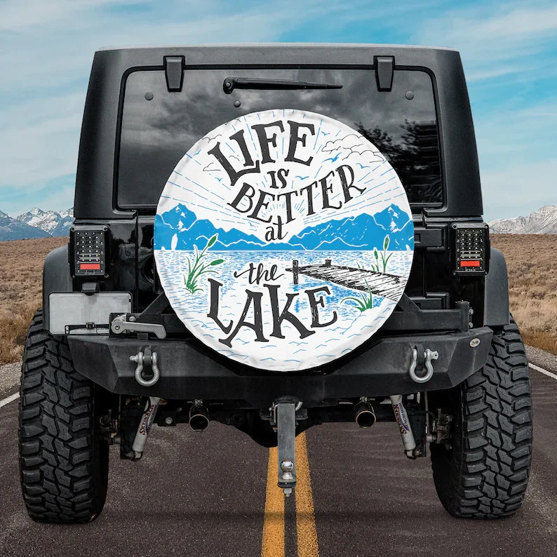 Rv Spare Tire Cover, Life Is Better At The Lake Spare Tire Cover With Or Without Backup Camera Hole, Car Tire Cover, Camping Lo
Rv Spare Tire Cover, Life Is Better At The Lake Spare Tire Cover With Or Without Backup Camera Hole, Car Tire Cover, Camping Lo
