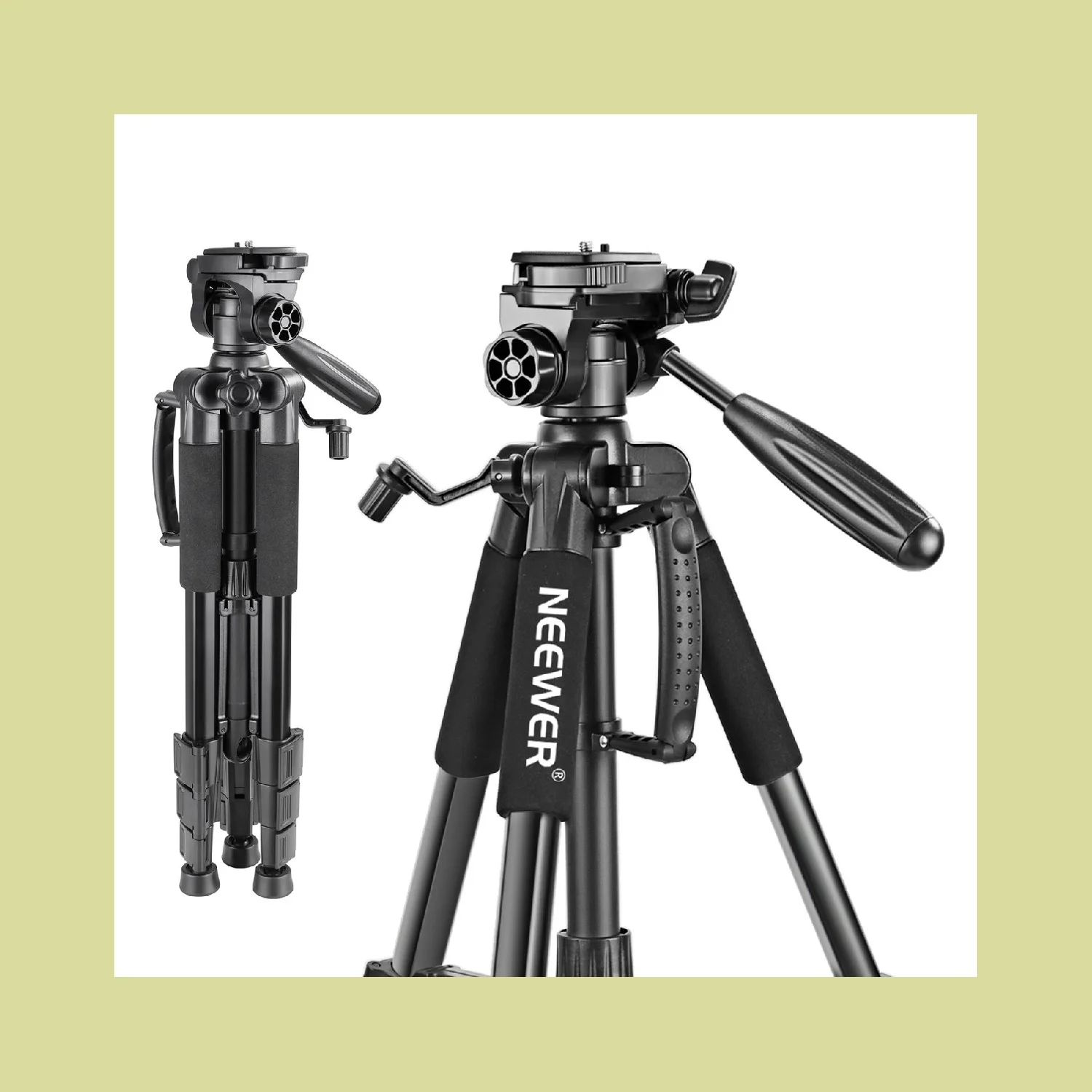 Neewer 56"/142CM Aluminum DSLR Tripod with 3-Way Pan Head & Carrying Bag – Lightweight Travel Tripod for Camera/Camcorder/Video
Neewer 56"/142CM Aluminum DSLR Tripod with 3-Way Pan Head & Carrying Bag – Lightweight Travel Tripod for Camera/Camcorder/Video