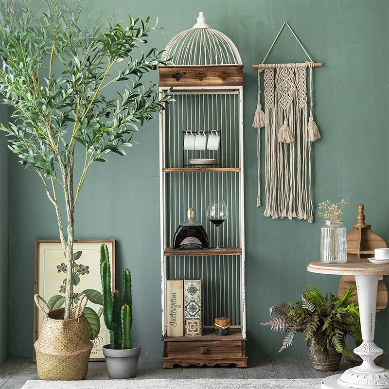 Retro wrought iron birdcage shelf, floor-to-ceiling flower stand, American solid wood bookshelf, living room balcony decorative
Retro wrought iron birdcage shelf, floor-to-ceiling flower stand, American solid wood bookshelf, living room balcony decorative