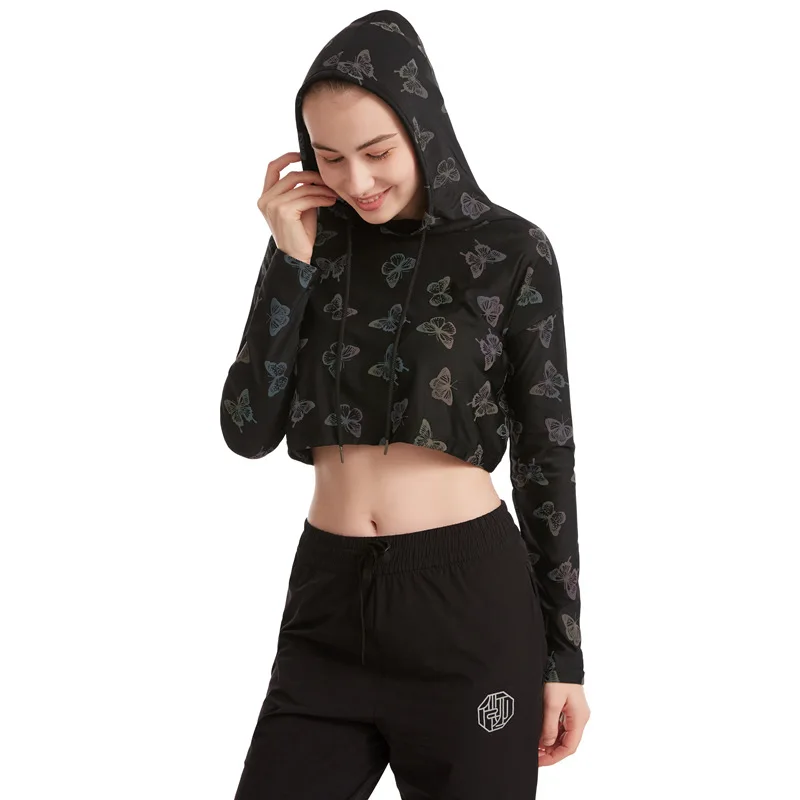 Sexy Short Tops Women Reflective Female Pullover Riding Jogging Night Reflection Safety Outdoor Sports Hooded Blazer Coat
Sexy Short Tops Women Reflective Female Pullover Riding Jogging Night Reflection Safety Outdoor Sports Hooded Blazer Coat