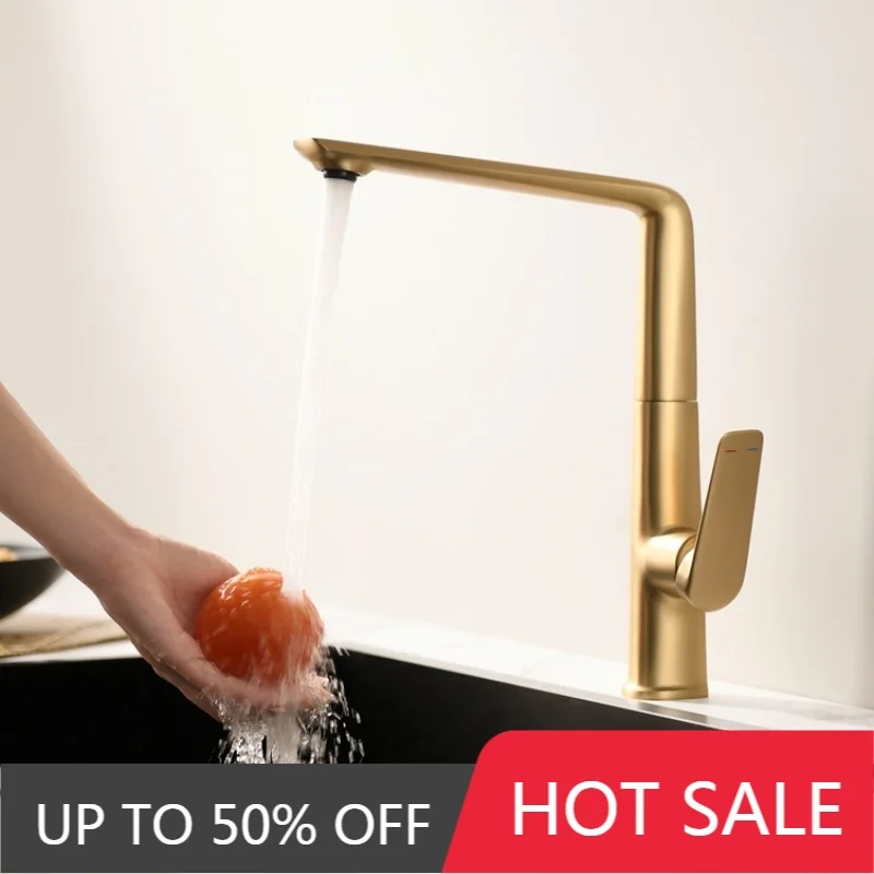 Brushed Gold Pull Out Kitchen Faucets Brass Gray Sink Faucet Black Sink Tap Rotating Spout Mixers Tap Hot Cold Water Crane
Brushed Gold Pull Out Kitchen Faucets Brass Gray Sink Faucet Black Sink Tap Rotating Spout Mixers Tap Hot Cold Water Crane