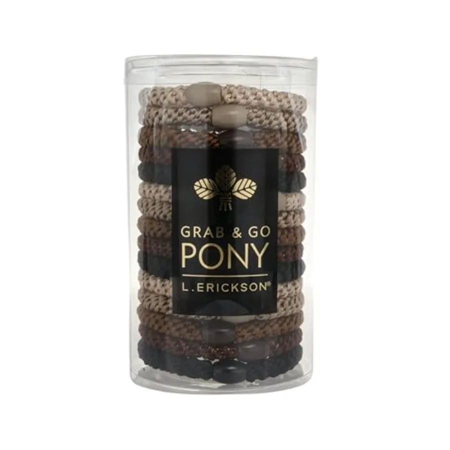 L. Erickson Grab Go Pony Tube - Neutral Metallic - 15 Pack Ponytail Holder Hair Ties
L. Erickson Grab Go Pony Tube - Neutral Metallic - 15 Pack Ponytail Holder Hair Ties