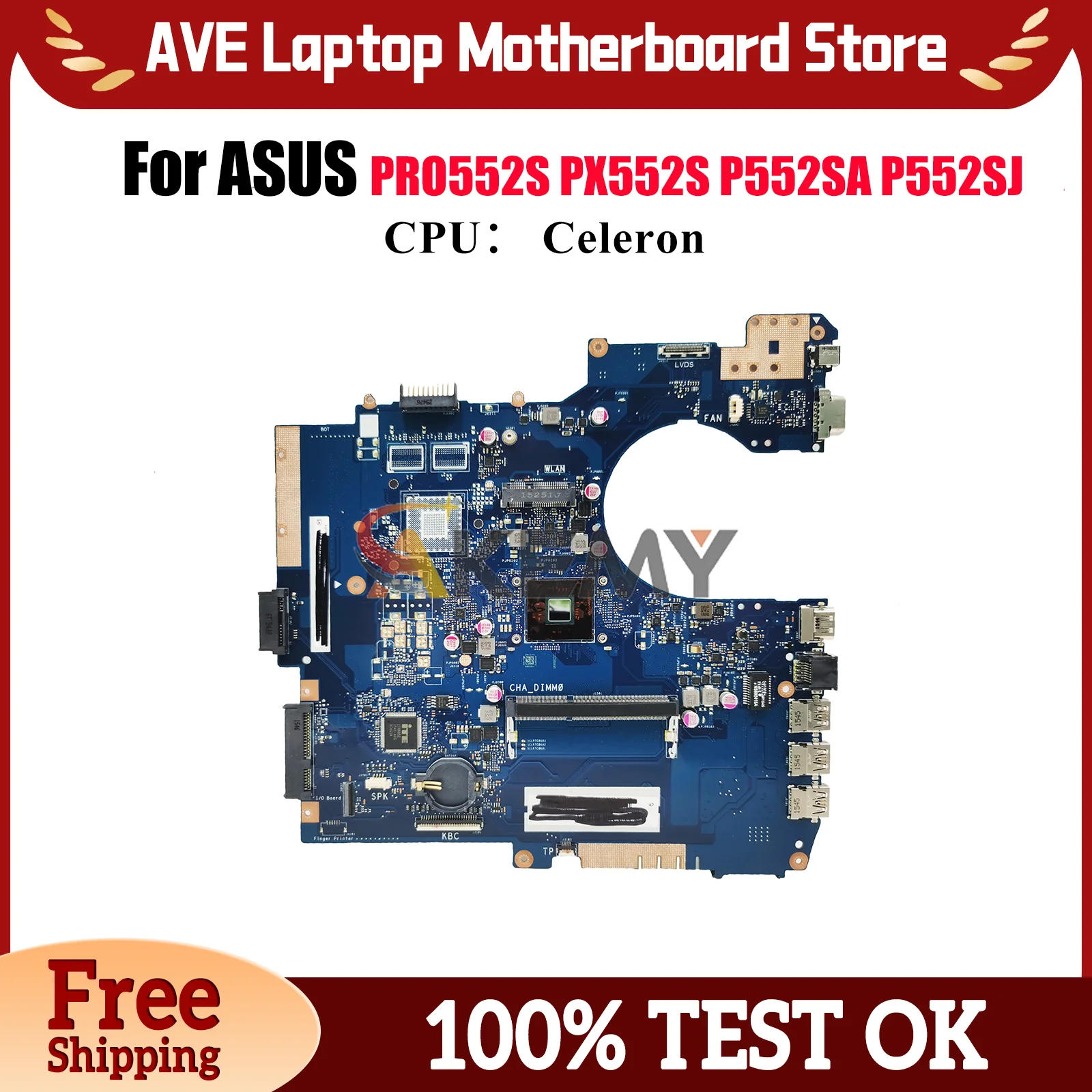 P552SA Материнская плата для ноутбука ASUS ProArt P552S PX552S PRO552S P552SJ PE552S P552SA Материнская плата с процессором Celeron 100% тесты OK stk
P552SA Материнская плата для ноутбука ASUS ProArt P552S PX552S PRO552S P552SJ PE552S P552SA Материнская плата с процессором Celeron 100% тесты OK stk