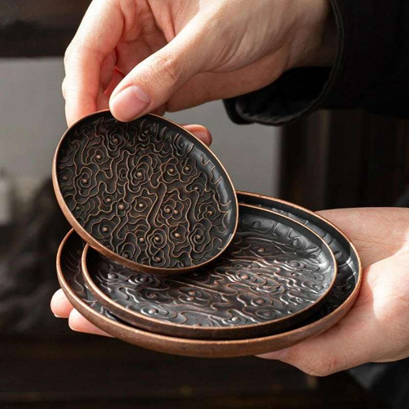 Retro Alloy Coaster Tea Cup Tray Round Japanese Style Teaware Accessories Coasters Cup Holder Mat Pad Kung Fu Tea Ceremony
Retro Alloy Coaster Tea Cup Tray Round Japanese Style Teaware Accessories Coasters Cup Holder Mat Pad Kung Fu Tea Ceremony
