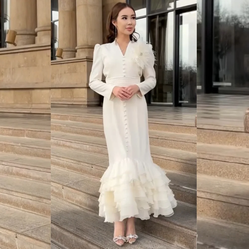 Customized Exquisite Formal Jersey Button Pleat Trumpet V-neck Midi Dresses Bespoke Occasion Fashion
Customized Exquisite Formal Jersey Button Pleat Trumpet V-neck Midi Dresses Bespoke Occasion Fashion