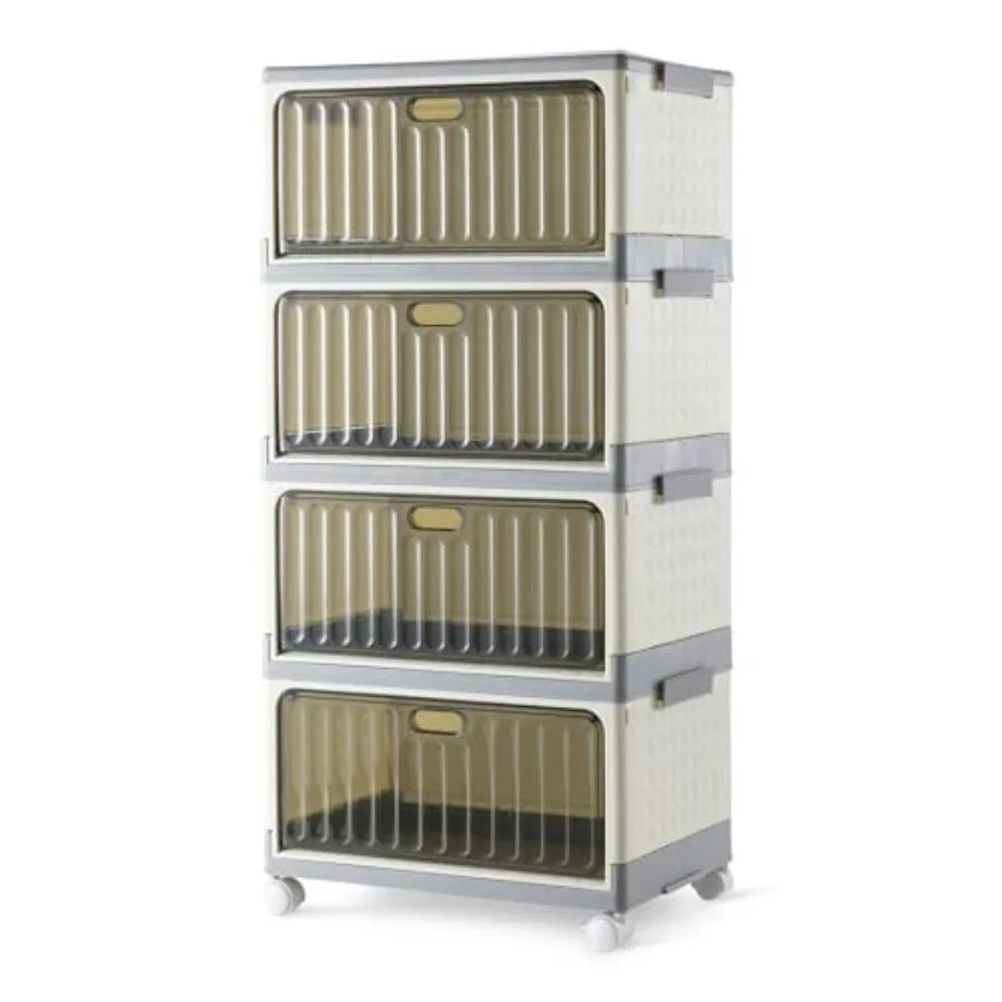 4-Tier Storage Bins with Lids Stackable and Collapsible 23QT per Tier 92QT Total Capacity
4-Tier Storage Bins with Lids Stackable and Collapsible 23QT per Tier 92QT Total Capacity