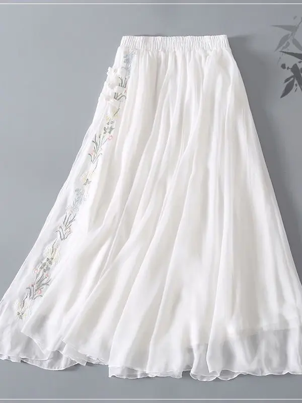 Женская шифоновая юбка миди с вышивкой, в стиле ретро, с высокой талией, А-силуэт
Женская шифоновая юбка миди с вышивкой, в стиле ретро, с высокой талией, А-силуэт