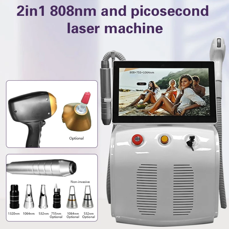 2 in1Diode Laser Hair Remova Ice Painless Alexandrite Picosecond Laser Tattoo Removal Multi-function cooling system
2 in1Diode Laser Hair Remova Ice Painless Alexandrite Picosecond Laser Tattoo Removal Multi-function cooling system
