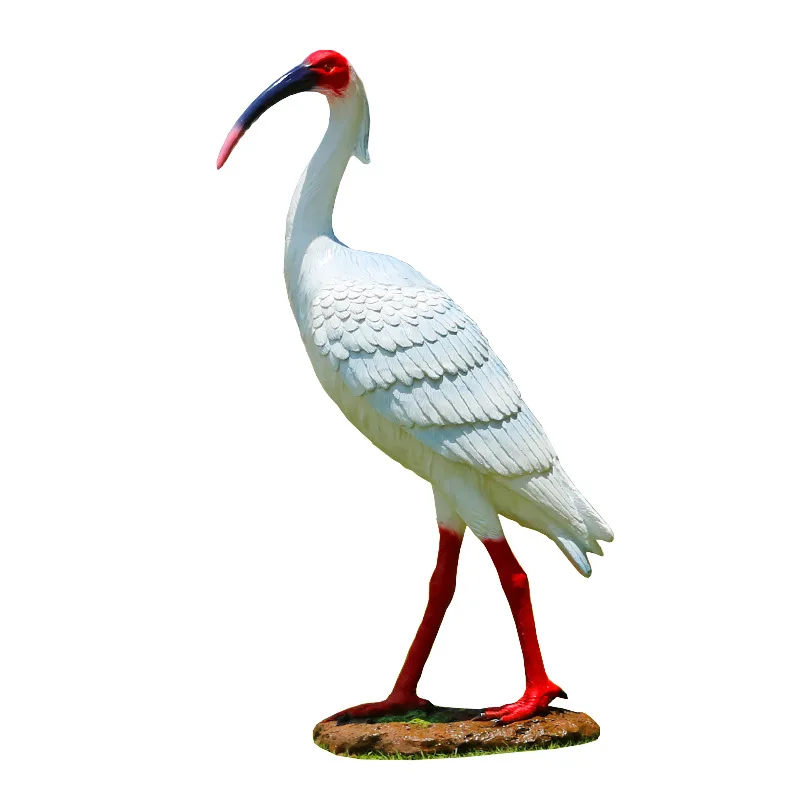 FRP simulated bird crested ibis sculpture ornament, shopping mall outdoor water pond garden landscape animal decoration
FRP simulated bird crested ibis sculpture ornament, shopping mall outdoor water pond garden landscape animal decoration