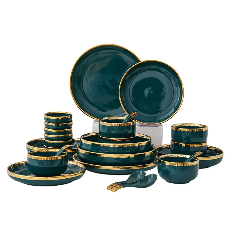 Glossy green wedding restaurant luxury ceramic plate set tableware porcelain tableware set Phnom Penh
Glossy green wedding restaurant luxury ceramic plate set tableware porcelain tableware set Phnom Penh
