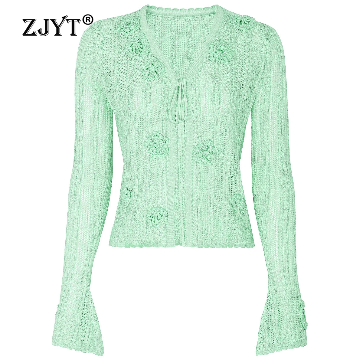ZJYT Elegant 3D Floral Cardigans Coat Knitted Tops Sweaters Long Sleeve Spring Autumn Fashion Knitwear Jumper Mujer Jersey 2026
ZJYT Elegant 3D Floral Cardigans Coat Knitted Tops Sweaters Long Sleeve Spring Autumn Fashion Knitwear Jumper Mujer Jersey 2026