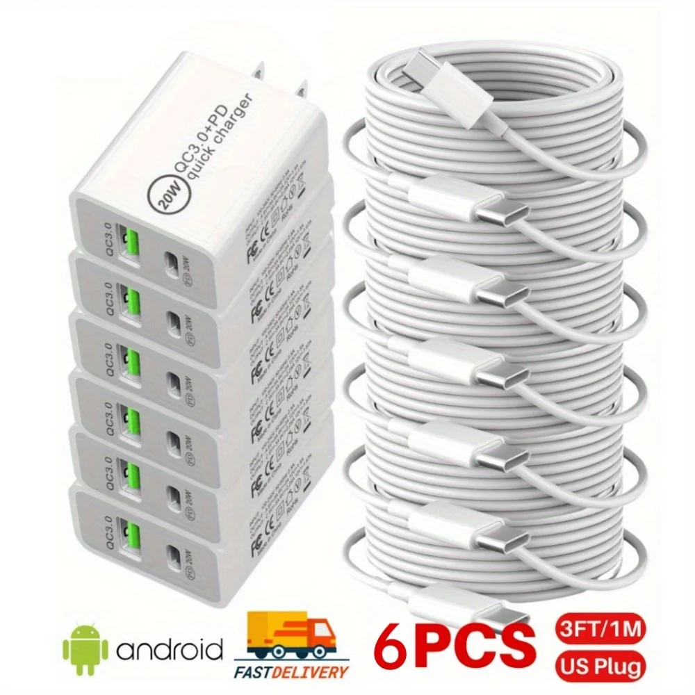 6/ 9/ 12pcs For iPhone 15 Android USB Type C Cable 20W Fast Charger Wall Adapter Lot
6/ 9/ 12pcs For iPhone 15 Android USB Type C Cable 20W Fast Charger Wall Adapter Lot