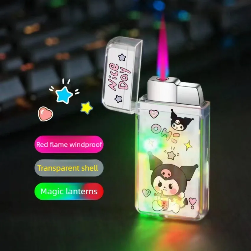 Flashing Light Hello Kitty Windproof Lighter, Kawaii Kuromi Pink Flame Butane Gas Lighter, Perfect Gift & Cigarette Accessories
Flashing Light Hello Kitty Windproof Lighter, Kawaii Kuromi Pink Flame Butane Gas Lighter, Perfect Gift & Cigarette Accessories