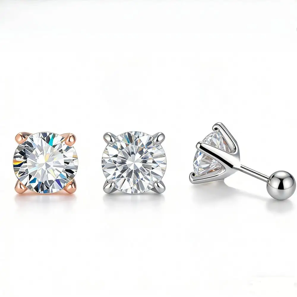 TY 925 Sterling Silver Moissanite Earrings For Women Round Cut Moissanite Earrings Rosegold D Color Moissanite Fine Jewelry
TY 925 Sterling Silver Moissanite Earrings For Women Round Cut Moissanite Earrings Rosegold D Color Moissanite Fine Jewelry