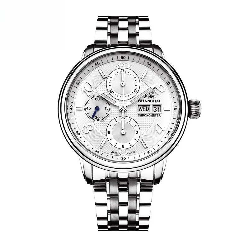 Shanghai Brand Watch Men's Leisure Business Multi-function Chronograph Stainless Steel Mechanical Watch 9001
Shanghai Brand Watch Men's Leisure Business Multi-function Chronograph Stainless Steel Mechanical Watch 9001