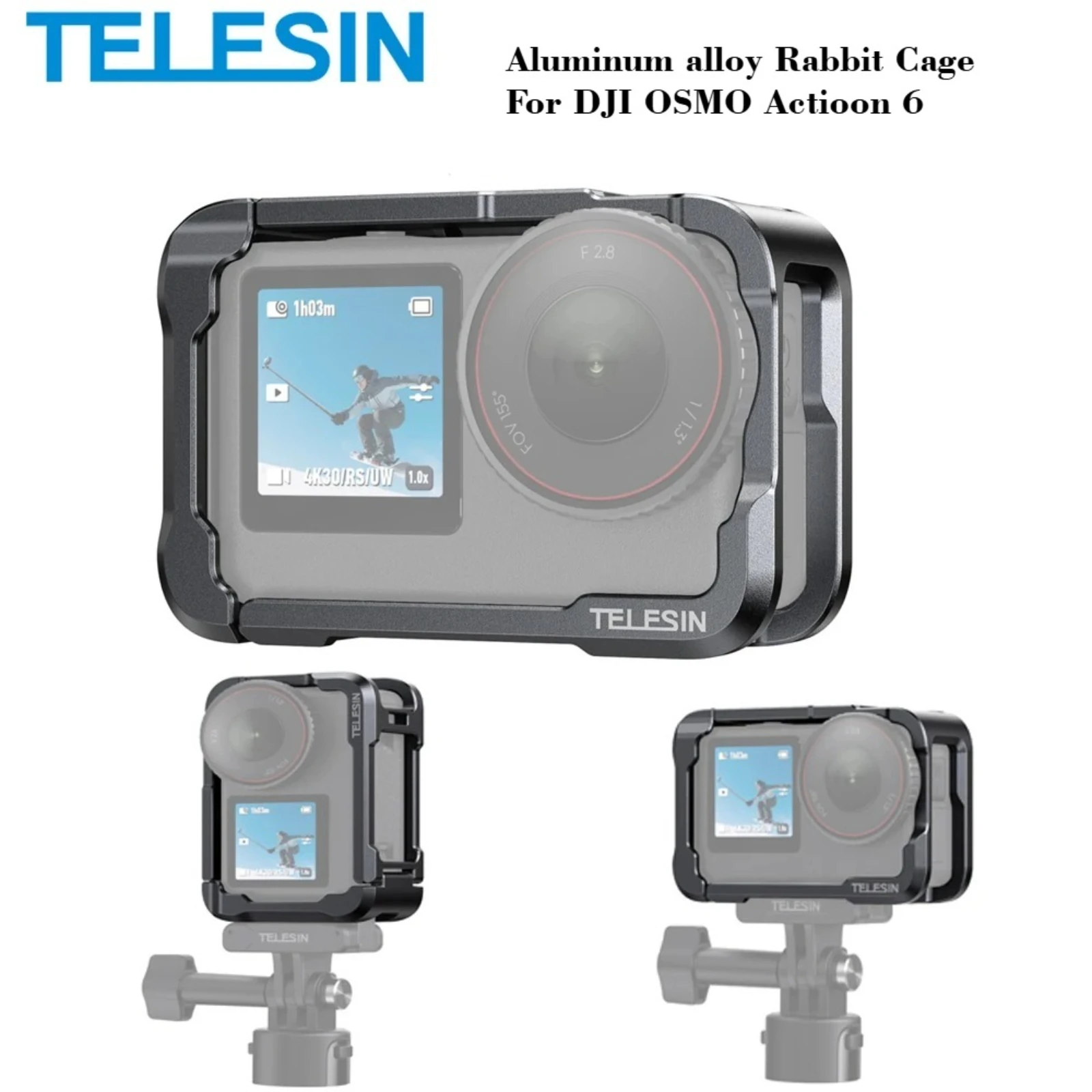Защитный корпус-клетка TELESIN из алюминиевого сплава для DJI OSMO Action 6 с двойным адаптером холодного крепления, металлический корпус
Защитный корпус-клетка TELESIN из алюминиевого сплава для DJI OSMO Action 6 с двойным адаптером холодного крепления, металлический корпус