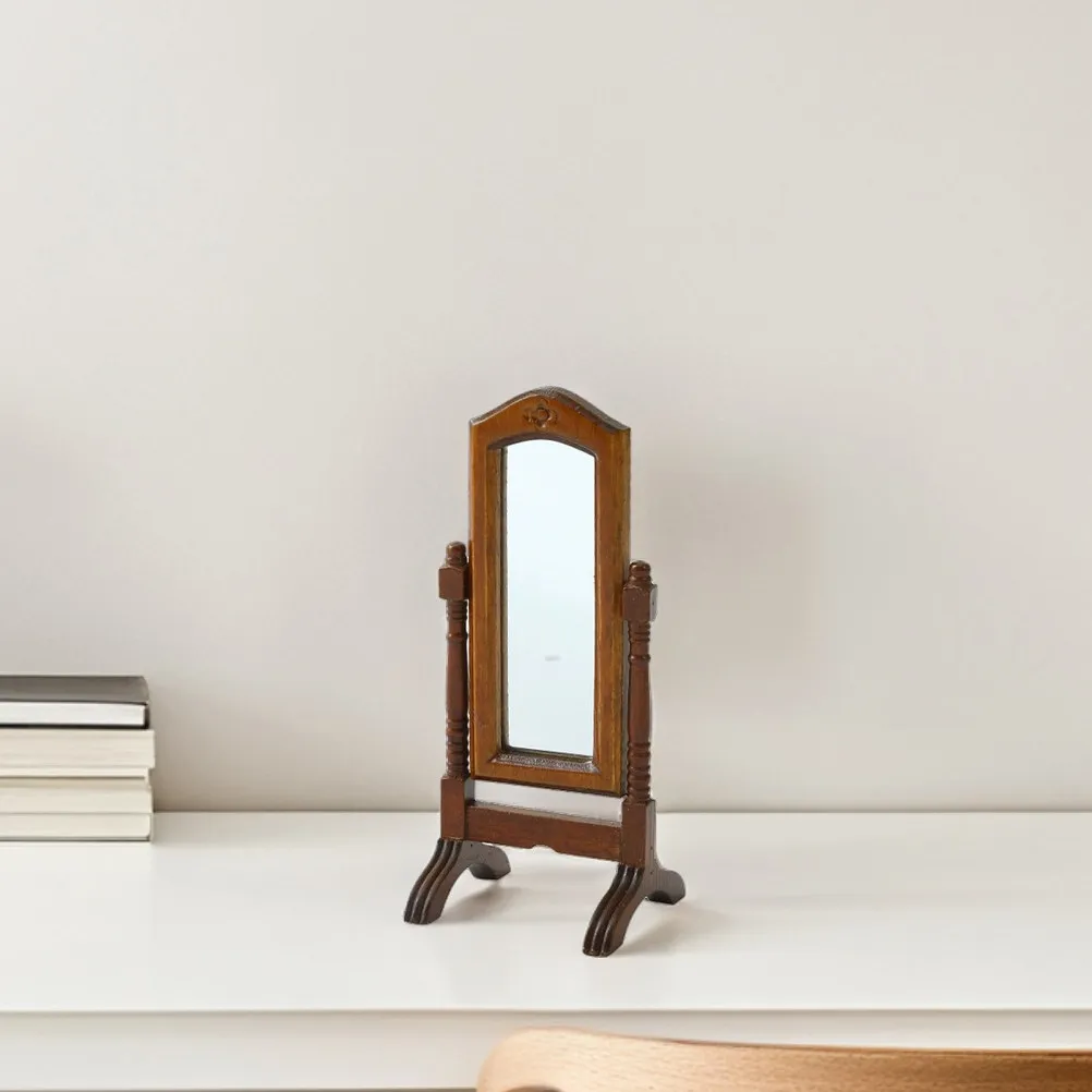 Miniature Standing Dressing Mirror Wood Natural Material Realistic Vintage Style for Dollhouse Decor Miniature Dollhouse Mirror
Miniature Standing Dressing Mirror Wood Natural Material Realistic Vintage Style for Dollhouse Decor Miniature Dollhouse Mirror