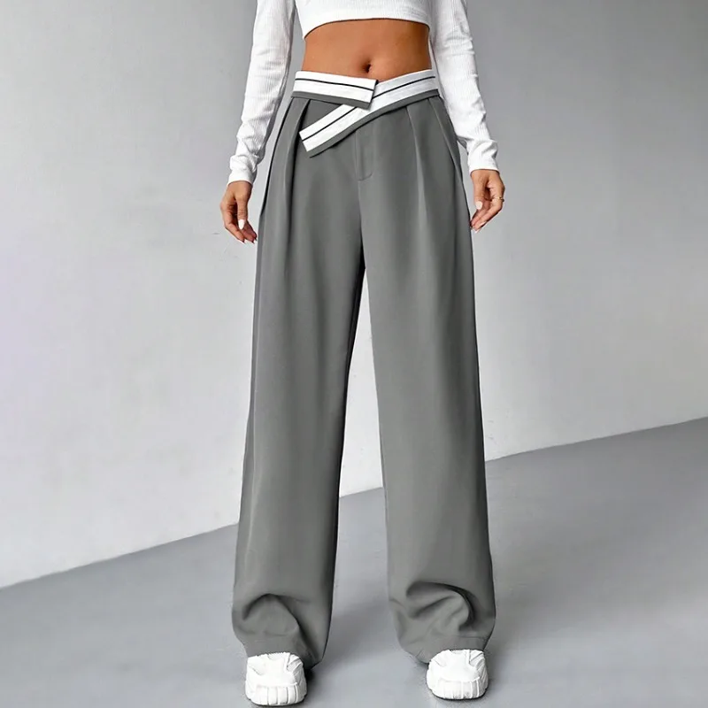 American Retro Contrast Color Patchwork Casual Pants Women 2024 Summer New High Waist Pleated Loose All Match Straight Pants
American Retro Contrast Color Patchwork Casual Pants Women 2024 Summer New High Waist Pleated Loose All Match Straight Pants