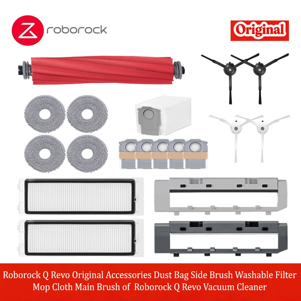 Roborock Q Revo Original Accessories Dust Bag Side Brush Washable Filter Mop Cloth Main Brush of Roborock Q Revo Vacuum Cleaner
Roborock Q Revo Original Accessories Dust Bag Side Brush Washable Filter Mop Cloth Main Brush of Roborock Q Revo Vacuum Cleaner
