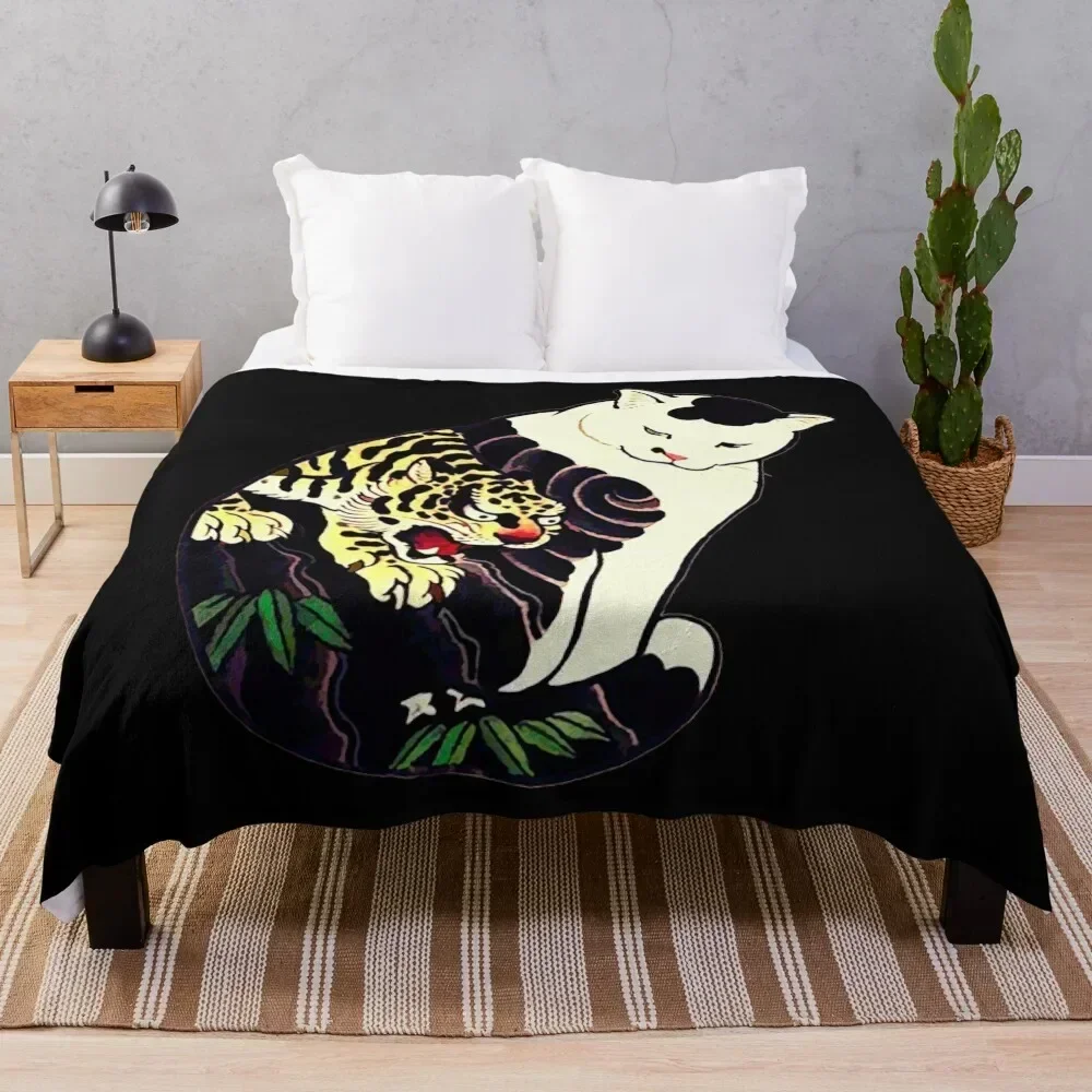 Antique Japanese Woodblock Print Cat with Tiger Tattoo Throw Blanket Foldable Soft Warm Blanket for Outdoor Use
Antique Japanese Woodblock Print Cat with Tiger Tattoo Throw Blanket Foldable Soft Warm Blanket for Outdoor Use