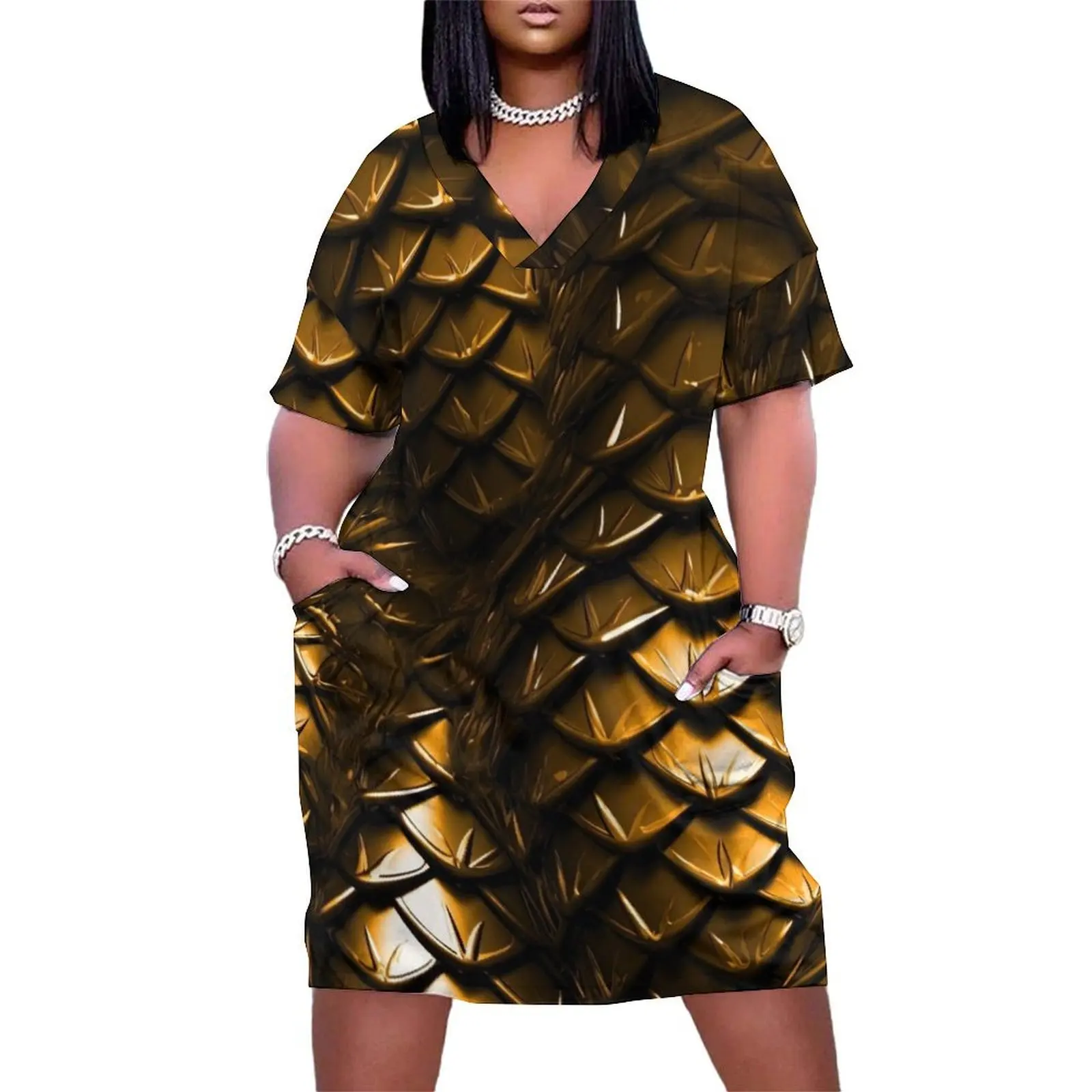 Gold Dragon Scales Loose Pocket Dress dresses for woman Summer skirt wedding dresses for parties Dress for pregnant women
Gold Dragon Scales Loose Pocket Dress dresses for woman Summer skirt wedding dresses for parties Dress for pregnant women