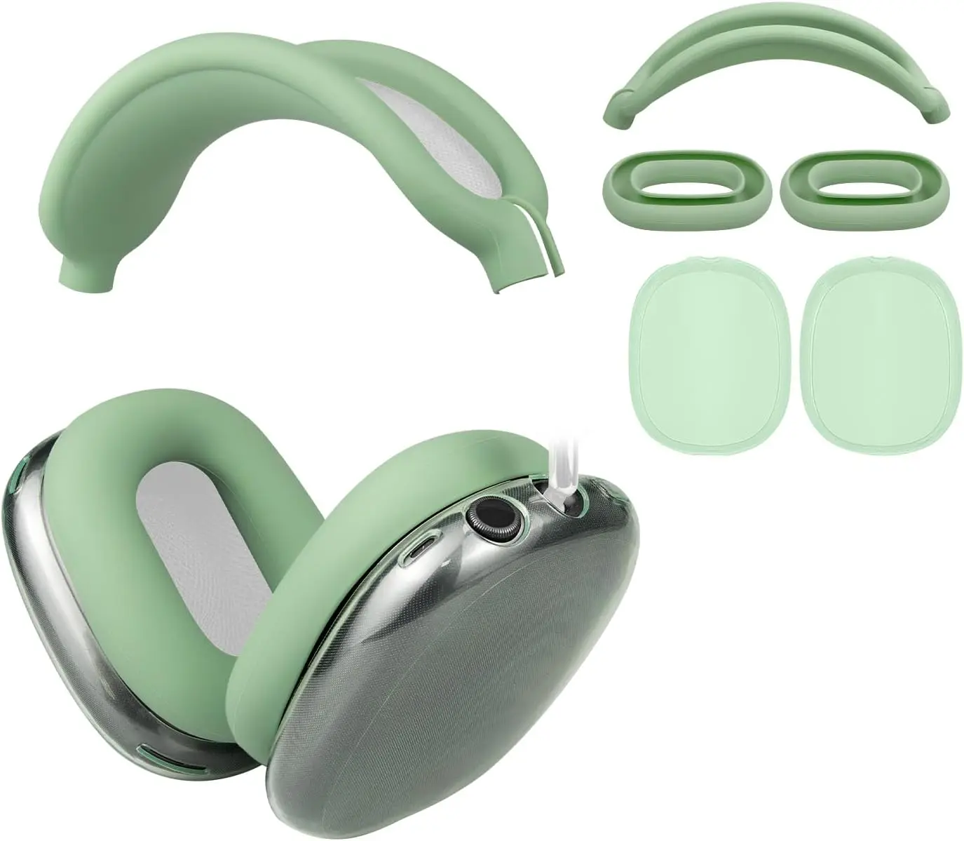 AirPods Max Protective Kit: Headband Cover, TPU Case, Silicone Ear Pads - Sweatproof, Washable, Anti-Scratch in Green
AirPods Max Protective Kit: Headband Cover, TPU Case, Silicone Ear Pads - Sweatproof, Washable, Anti-Scratch in Green