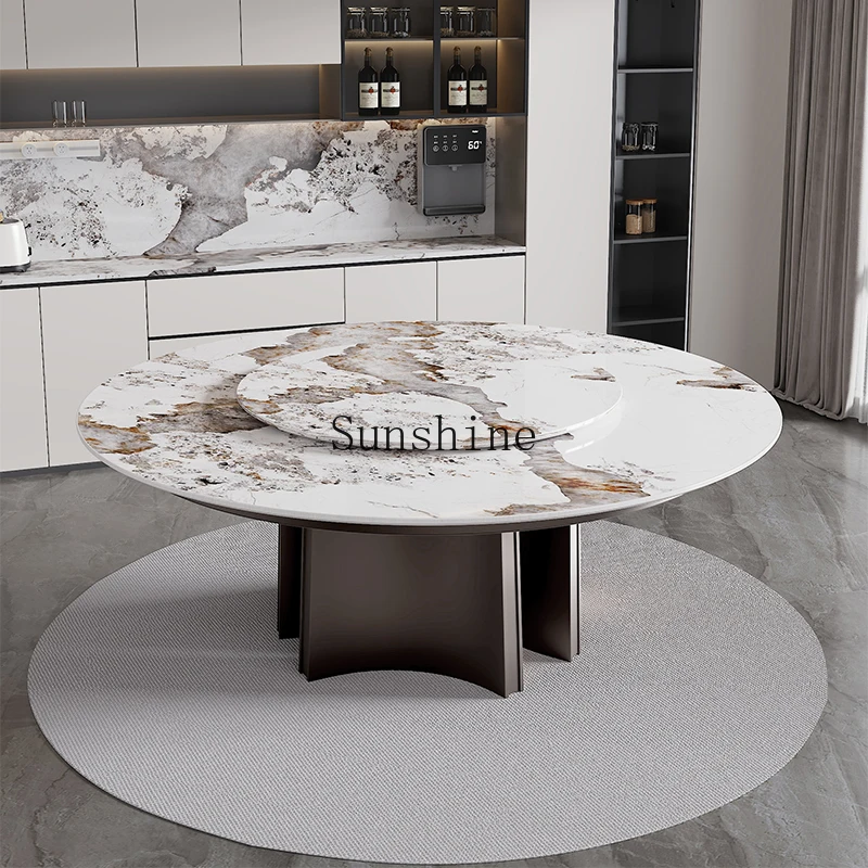 Italian round dining table base stainless steel rock slab household round table foot bracket 
Italian round dining table base stainless steel rock slab household round table foot bracket