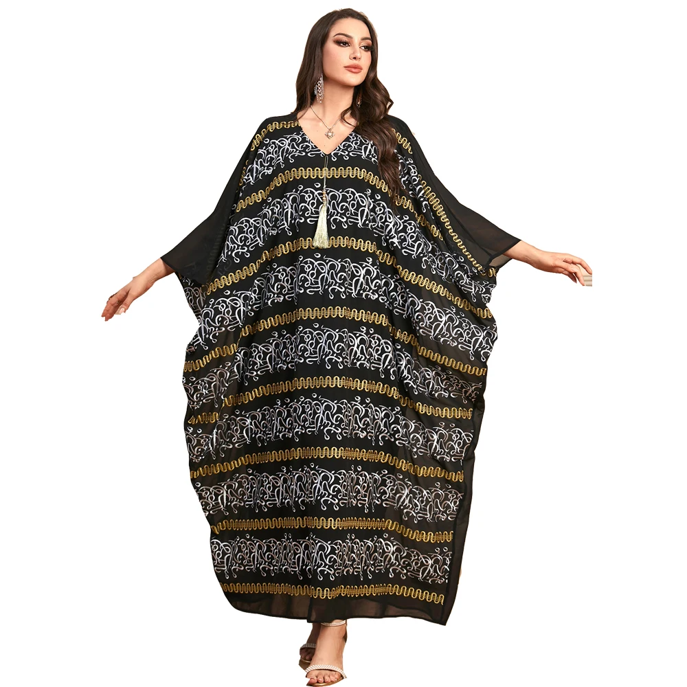 New Abayas Women Embroidery Loose Batwing Sleeve Djellaba Eid Ramadan Islam Clothing Arab Robe Turkey Kaftan Morocco Caftan Gown
New Abayas Women Embroidery Loose Batwing Sleeve Djellaba Eid Ramadan Islam Clothing Arab Robe Turkey Kaftan Morocco Caftan Gown