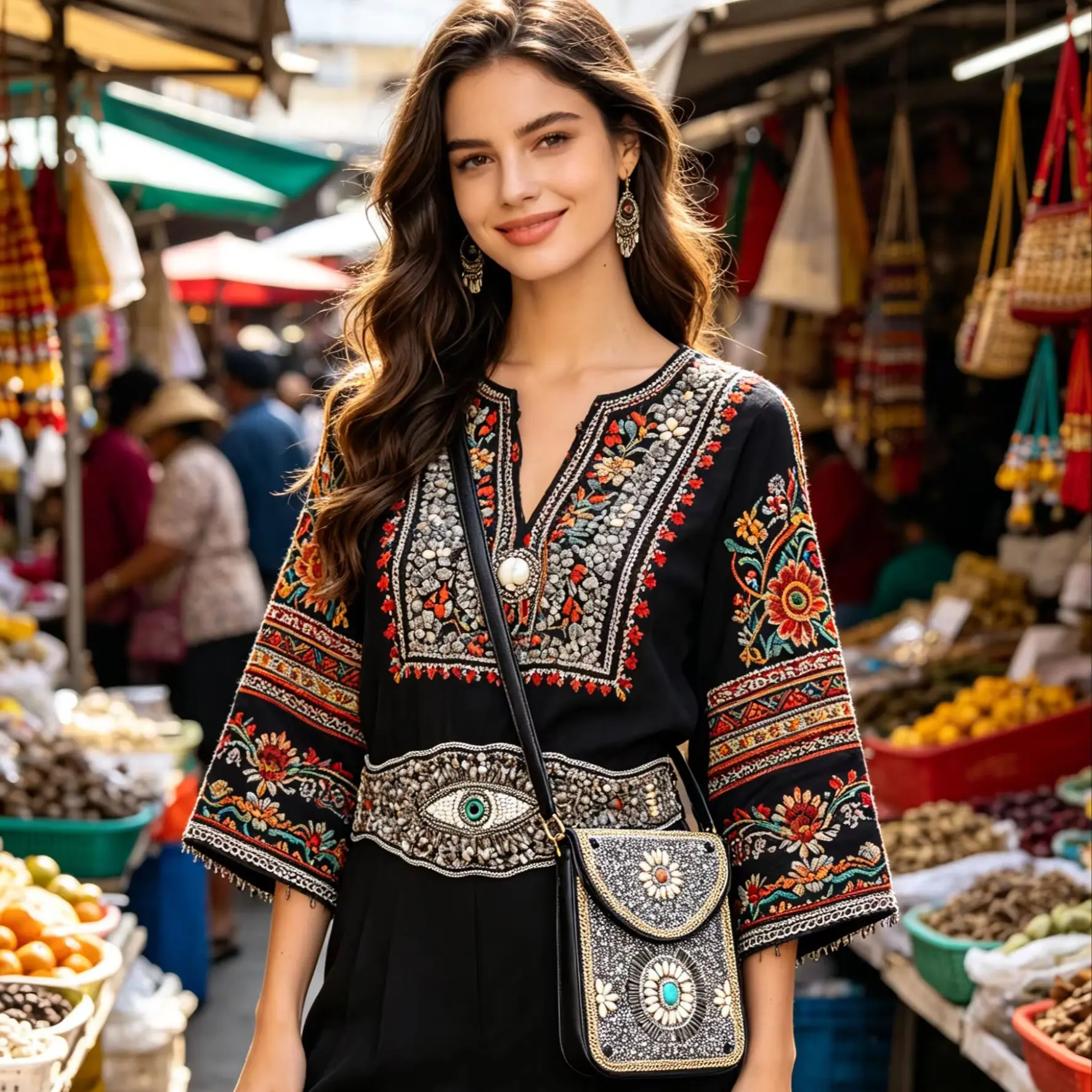 Bohemian Acrylic Beaded Waist Belt Crossbody Bag Jewelry Set Flower Evil Eye Pattern Festival Holiday Ethnic Accessories
Bohemian Acrylic Beaded Waist Belt Crossbody Bag Jewelry Set Flower Evil Eye Pattern Festival Holiday Ethnic Accessories