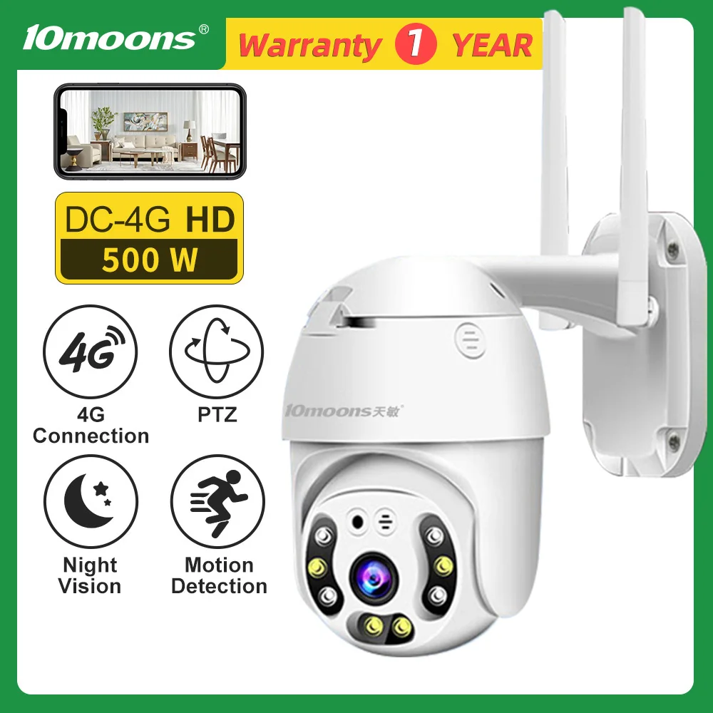 10moons 5M 3G4G Outdoor Camera SIM Digital Zoom AI Human Detect WirelessPTZ Camera H.265 P2P Audio IP Security CCTV Camera
10moons 5M 3G4G Outdoor Camera SIM Digital Zoom AI Human Detect WirelessPTZ Camera H.265 P2P Audio IP Security CCTV Camera