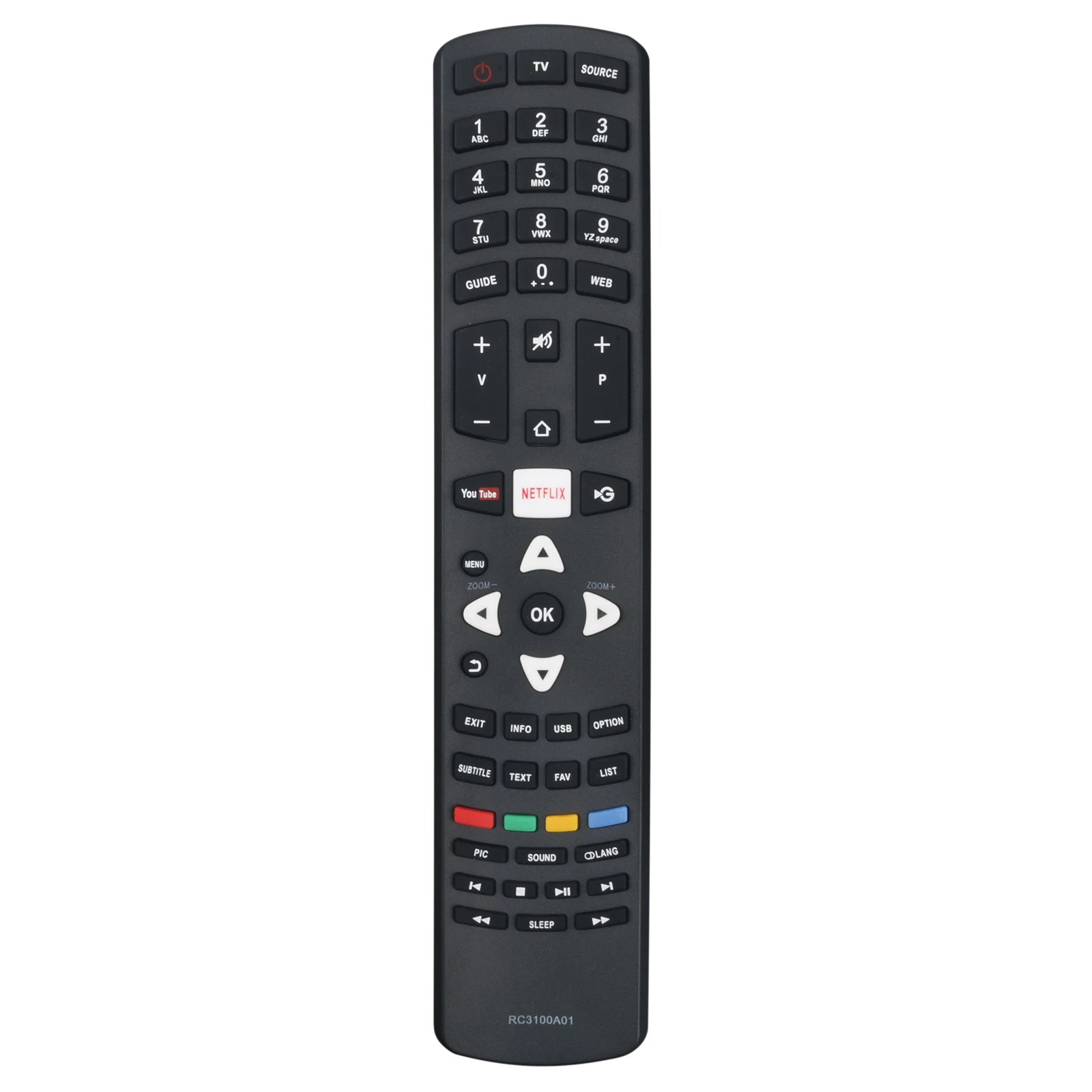 New RC3100A01 Replacement Infrared Remote Control Suit for TCL TV 50P1US 55C1US 32D2900 43D2980U 55D2930U
New RC3100A01 Replacement Infrared Remote Control Suit for TCL TV 50P1US 55C1US 32D2900 43D2980U 55D2930U
