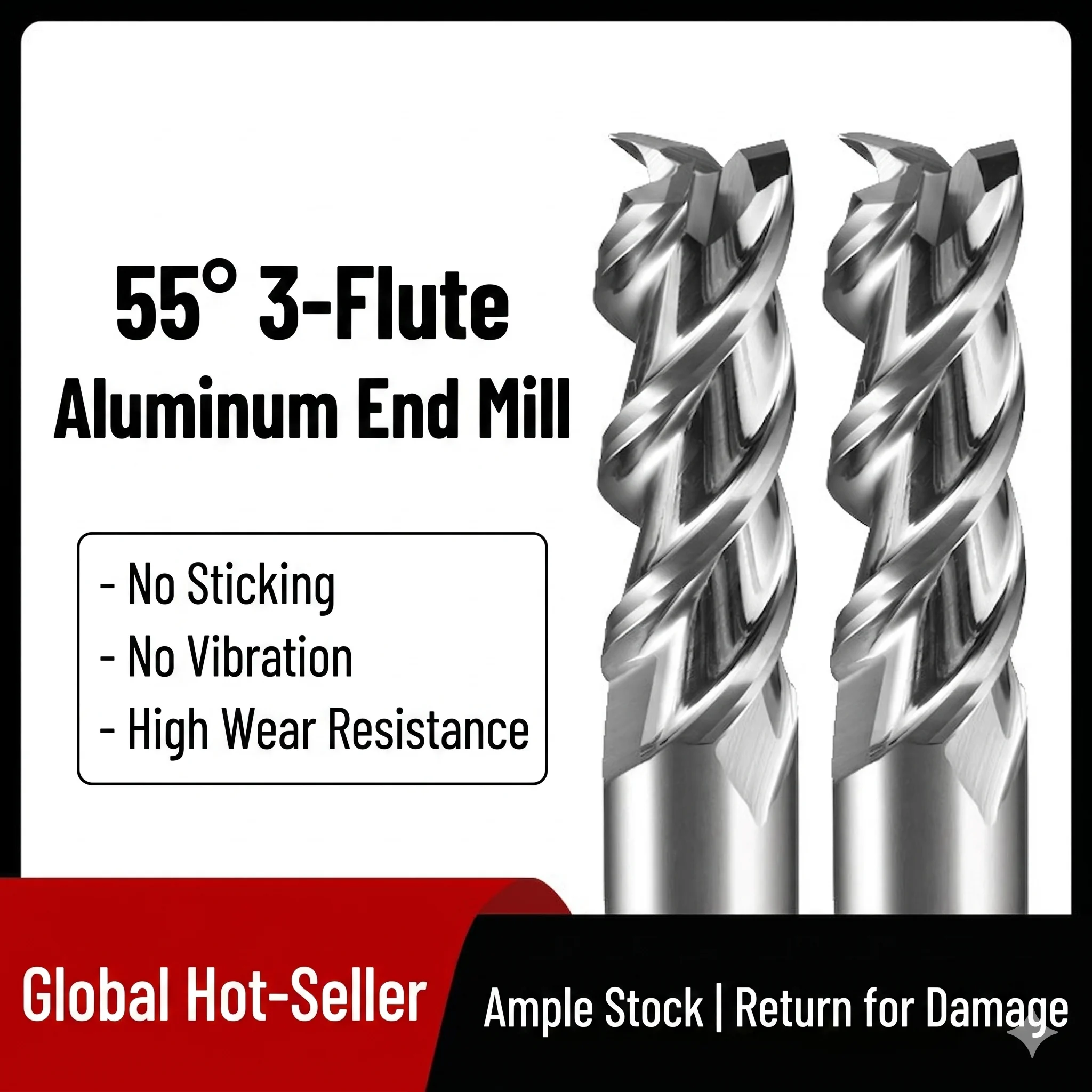 55 HRC Aluminum Cutting End Mill 3 Flute Long Shank Solid Carbide CNC Milling Cutter Precision Slotting Router Bit CNC Tools
55 HRC Aluminum Cutting End Mill 3 Flute Long Shank Solid Carbide CNC Milling Cutter Precision Slotting Router Bit CNC Tools