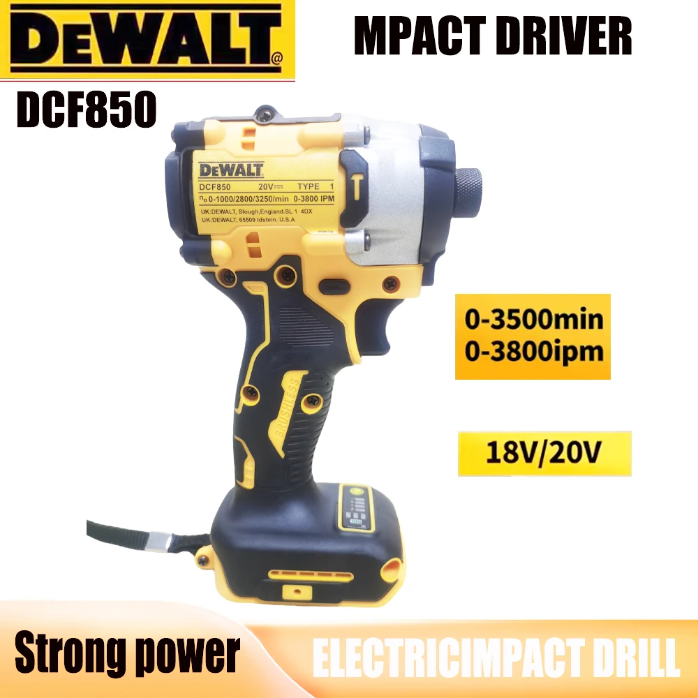 Original DEWALT DCF850 Maximum torque: 205N. M brushless cordless electric screwdriver, powerful, No-load speed:0-3250rpm,
Original DEWALT DCF850 Maximum torque: 205N. M brushless cordless electric screwdriver, powerful, No-load speed:0-3250rpm,