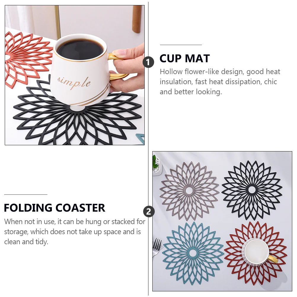 8pcs Hollow Folding Silicone Coasters Non-Slip Heat Resistant Mats For Cups Bowls Kitchen Dining Table Set
8pcs Hollow Folding Silicone Coasters Non-Slip Heat Resistant Mats For Cups Bowls Kitchen Dining Table Set