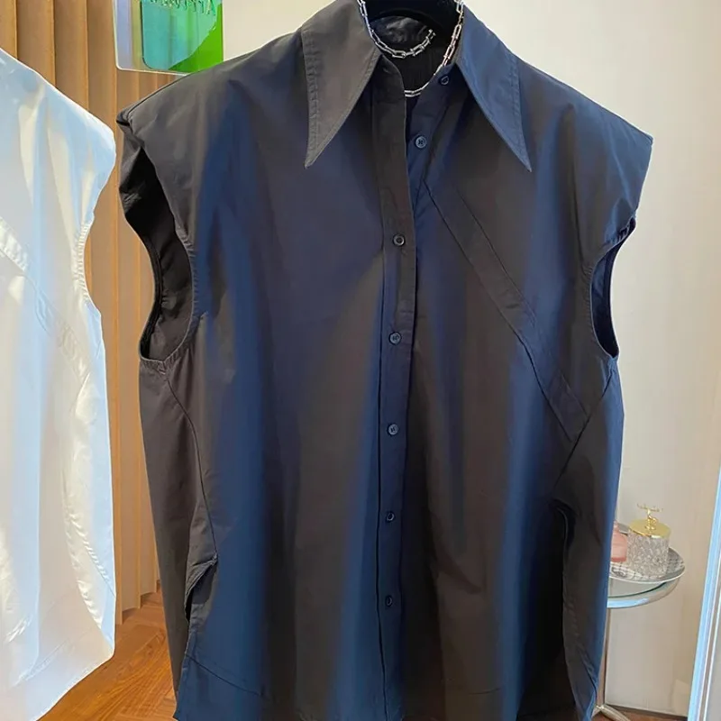 Summer New Luxury Loose Casual Sleeveless Shirt Women Korean Fashion Simple Mid Length White Blouses Woman Tops
Summer New Luxury Loose Casual Sleeveless Shirt Women Korean Fashion Simple Mid Length White Blouses Woman Tops