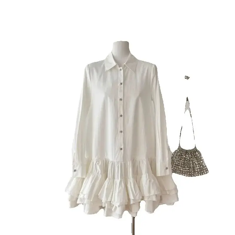 Spring Autumn Shirt Dress Women 2025 New Fashion Loose Casual Temperament Skirt Button Pure Colour White Ball Gown Dress Female
Spring Autumn Shirt Dress Women 2025 New Fashion Loose Casual Temperament Skirt Button Pure Colour White Ball Gown Dress Female