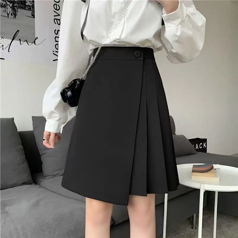 Korean Fashion Pleated Skirts Women Irregular Casual High Waist Office Lady Summer Elegant Knee-length Simple All-match Skirts
Korean Fashion Pleated Skirts Women Irregular Casual High Waist Office Lady Summer Elegant Knee-length Simple All-match Skirts