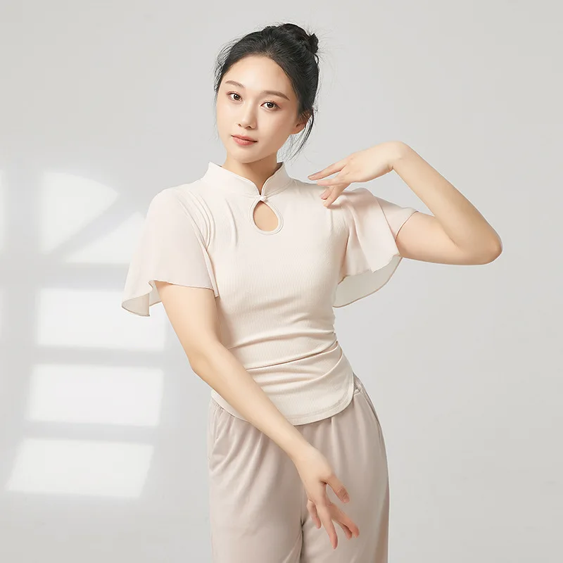 Classical Dance New Chinese Cheongsam Collar Flare Sleeves Top Body Rhyme Chinese Dance Modern Dance Practice Clothes
Classical Dance New Chinese Cheongsam Collar Flare Sleeves Top Body Rhyme Chinese Dance Modern Dance Practice Clothes