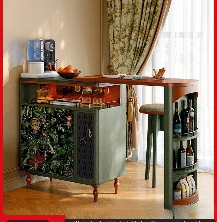 French retro small apartment retractable solid wood bar counter antique corner entrance cabinet
French retro small apartment retractable solid wood bar counter antique corner entrance cabinet