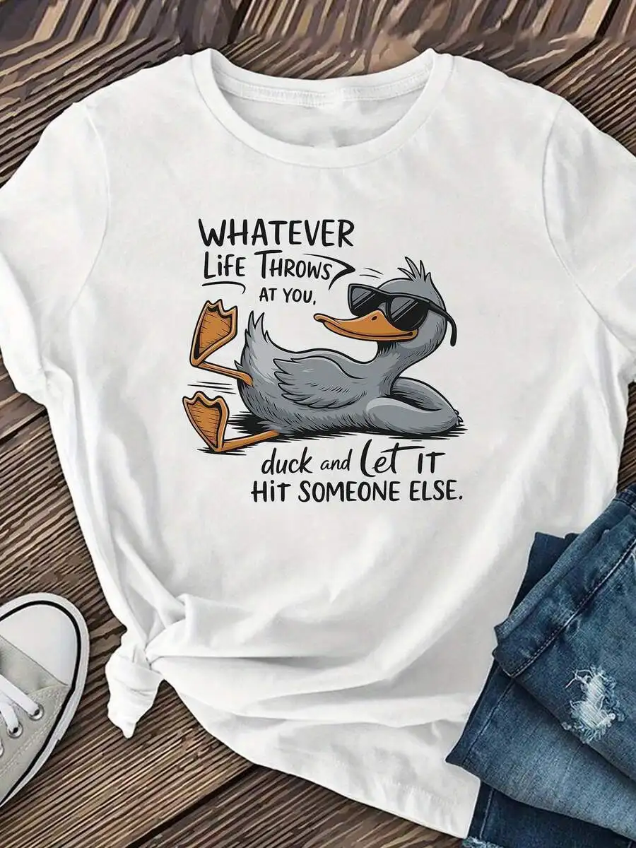Duck Print Graphic T-Shirt Casual Short Sleeve Round Neck Tee For Adults
Duck Print Graphic T-Shirt Casual Short Sleeve Round Neck Tee For Adults