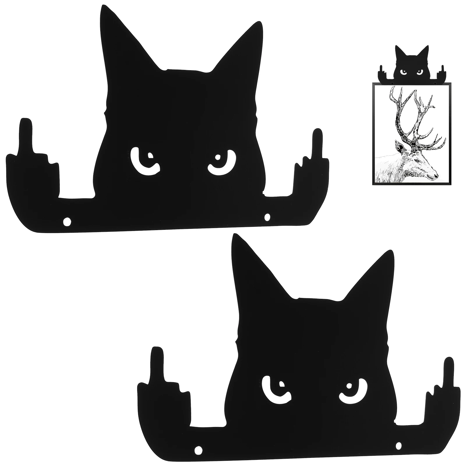 2Pcs Middle Finger Black Cat Ornament Black Cat Raising Middle Finger Decoration Funny Cat Garden Decor Metal Middle Finger Cat
2Pcs Middle Finger Black Cat Ornament Black Cat Raising Middle Finger Decoration Funny Cat Garden Decor Metal Middle Finger Cat