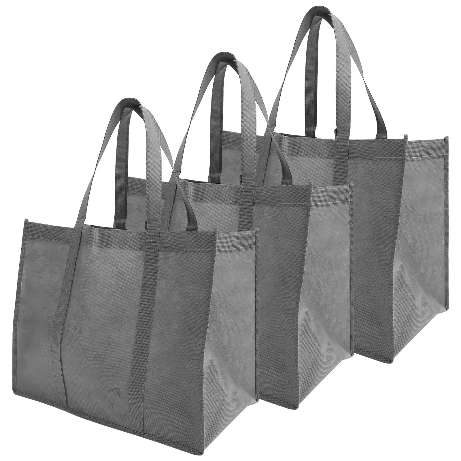 3 Pcs Non woven Shopping Bag Cloth Grocery Large Reusable Fabrics Oxford Tote Foldable 41x26x33 Grey Set Storage Bag
3 Pcs Non woven Shopping Bag Cloth Grocery Large Reusable Fabrics Oxford Tote Foldable 41x26x33 Grey Set Storage Bag
