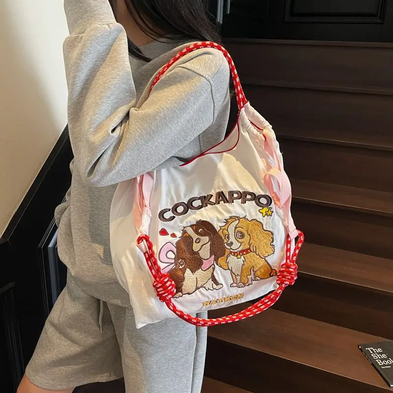 New Cocker Spaniel Embroidery Niche Cartoon Dog Nylon Eco-friendly Bag Commuter Versatile Shoulder Messenger Bag Age Reduction
New Cocker Spaniel Embroidery Niche Cartoon Dog Nylon Eco-friendly Bag Commuter Versatile Shoulder Messenger Bag Age Reduction