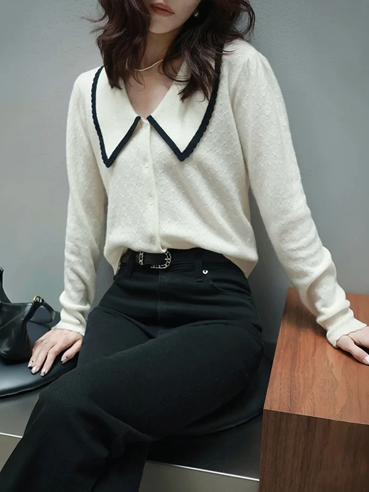 Ele V-Ne Women's Knitted Wool Sweater Pure Color Striped French Sle Loose Fit ort Length Button up Cardigan
Ele V-Ne Women's Knitted Wool Sweater Pure Color Striped French Sle Loose Fit ort Length Button up Cardigan