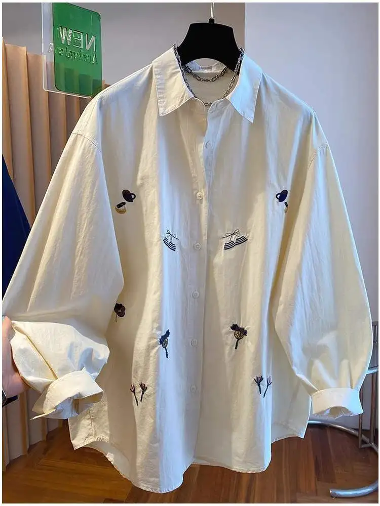 Повседневная свободная блузка с вышивкой для похудения, больших размеров, универсальный осенний топ для женщин на каждый день
Повседневная свободная блузка с вышивкой для похудения, больших размеров, универсальный осенний топ для женщин на каждый день