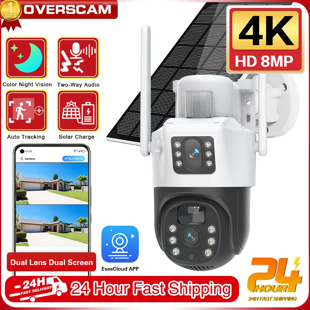 4K 8MP PTZ 4G Camera Dual Lens Dual Screen IP Solar Camera Outdoor 4MP HD Auto Tracking Security Protection CCTV Surveillance
4K 8MP PTZ 4G Camera Dual Lens Dual Screen IP Solar Camera Outdoor 4MP HD Auto Tracking Security Protection CCTV Surveillance