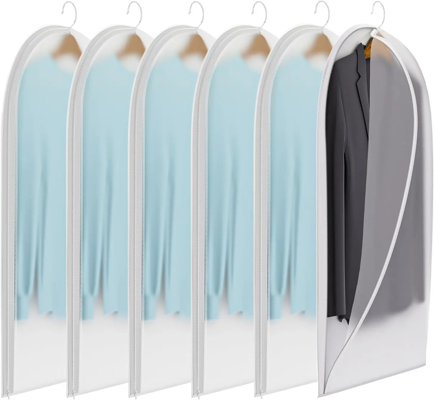 Clear Garment Bags for Hanging Clothes, 40in Dress Suit Coat Storage, 6-Pack
Clear Garment Bags for Hanging Clothes, 40in Dress Suit Coat Storage, 6-Pack