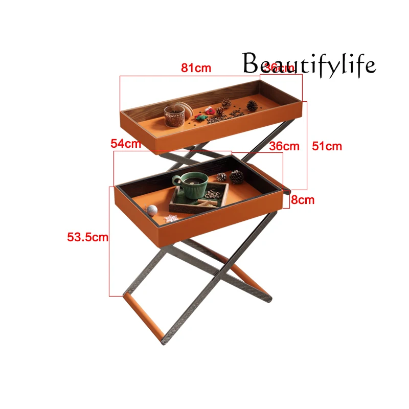 Saddle leather Italian rack personalized edge few high-end light luxury bedroom bedside table corner few villa living room
Saddle leather Italian rack personalized edge few high-end light luxury bedroom bedside table corner few villa living room