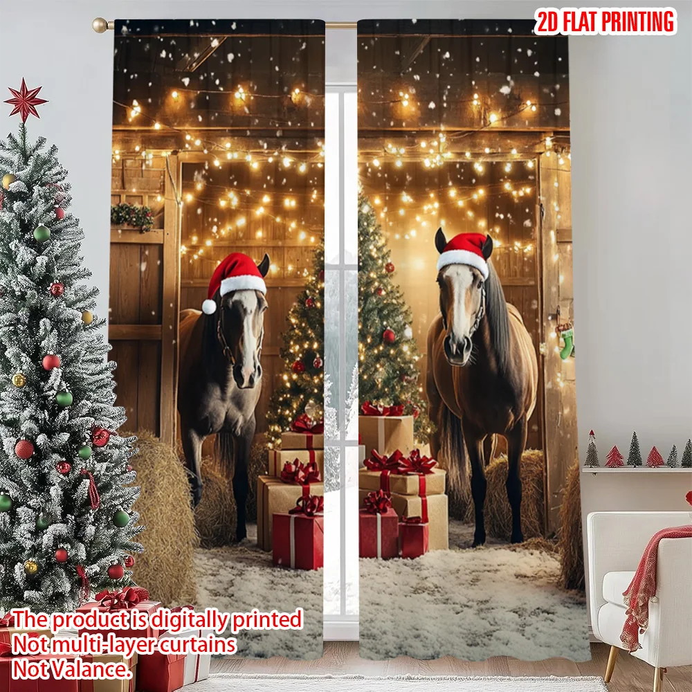 2pcs 2D flat printing Merry Christmas Drapes Christmas horse Durable Polyester Without Electricity Spring Party & Holiday Decor
2pcs 2D flat printing Merry Christmas Drapes Christmas horse Durable Polyester Without Electricity Spring Party & Holiday Decor